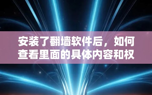 安装了翻墙软件后,如何查看里面的具体内容和权限呢?以下是一步步的指导