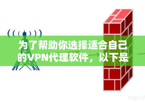 为了帮助你选择适合自己的VPN代理软件,以下是一些步骤和建议 为了帮助你选择适合自己的VPN代理软件,以下是一些步骤和建议